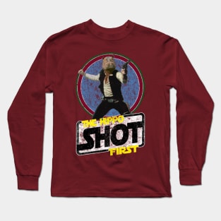 The Hippo Shot First (Hippo Solo) Long Sleeve T-Shirt